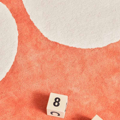 Tapis tufté coton bio - Zoeils rouge