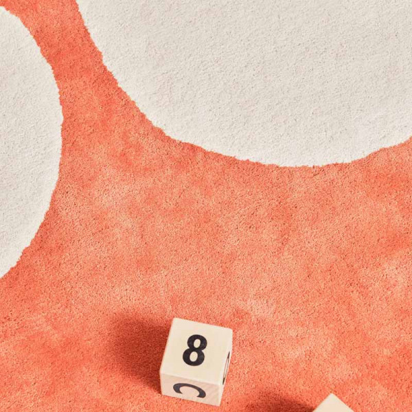 Tapis tufté coton bio - Zoeils rouge