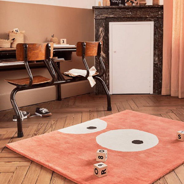 Tapis tufté coton bio - Zoeils rouge