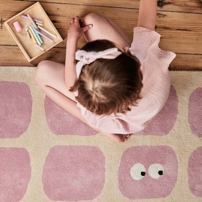 Tapis tufté coton bio - Bidules rose