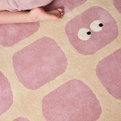 Tapis tufté coton bio - Bidules rose