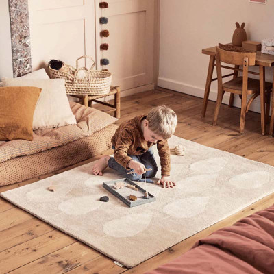 Tapis tufté coton bio - Forêt beige