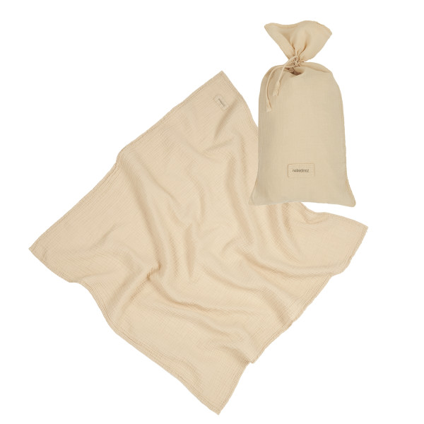 Lange double gaze de coton Wabi-Sabi - Dots ginger