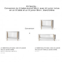 Kit de conversion lit bébé évolutif avec kit junior inclus en 1 lit bébé + 1 lit junior Mini+ WoodMini+