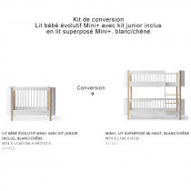 Kit de conversion Wood Mini+ de Lit bébé évolutif avec kit junior en Lit superposé