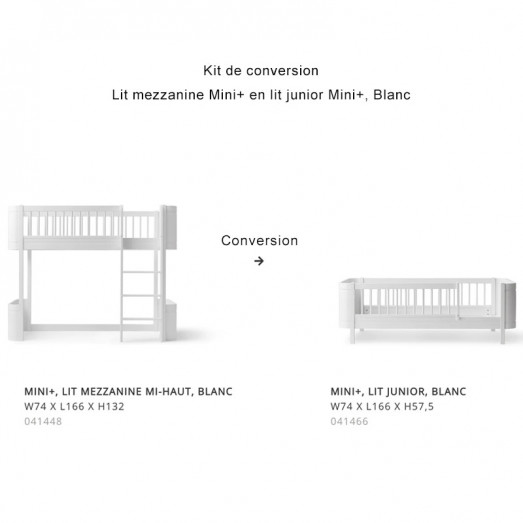 Kit de conversion lit mezzanine en lit junior Mini+ Wood