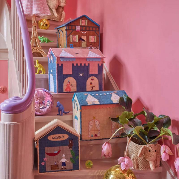 Coffre à jouets en raphia MM - Château