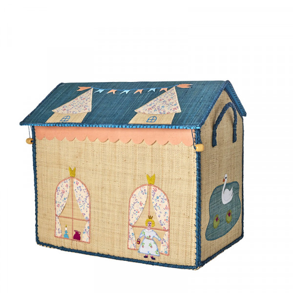 Coffre à jouets en raphia MM - Château