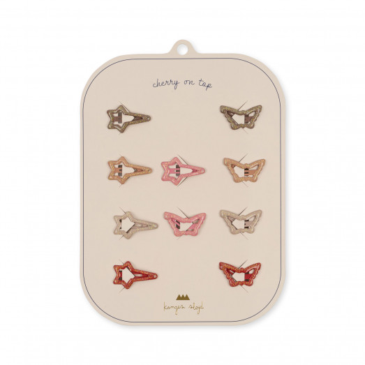 Pack de 10 mini barrettes étoile et papillon - Magic