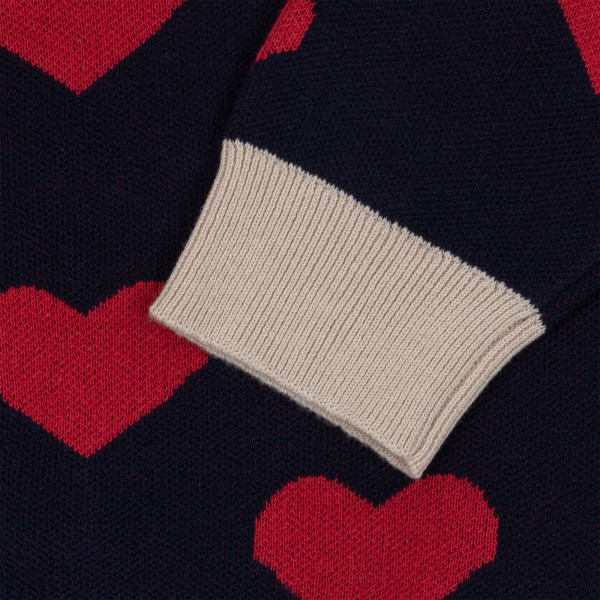 Pull en lainage de coton Lapis - Navy heart
