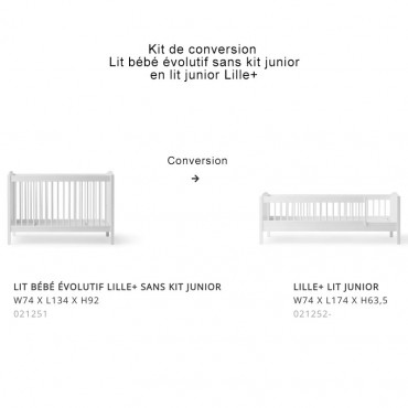 Kit de conversion Seaside Lille+ de Lit bébé en Lit junior