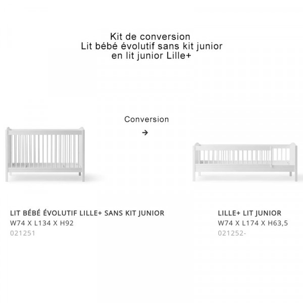 Kit de conversion Seaside Lille+ de Lit bébé en Lit junior