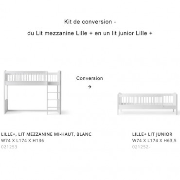 Kit de conversion Seaside Lille+ de Lit mezzanine en Lit junior