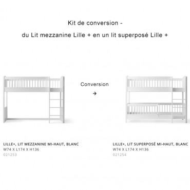 Kit de conversion Seaside Lille+ de Lit mezzanine en Lit superposé