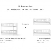 Kit de conversion Seaside Lille+ de Lit superposé en 2 lits juniors