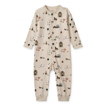 Pyjama en coton bio Birk - Farm sandy