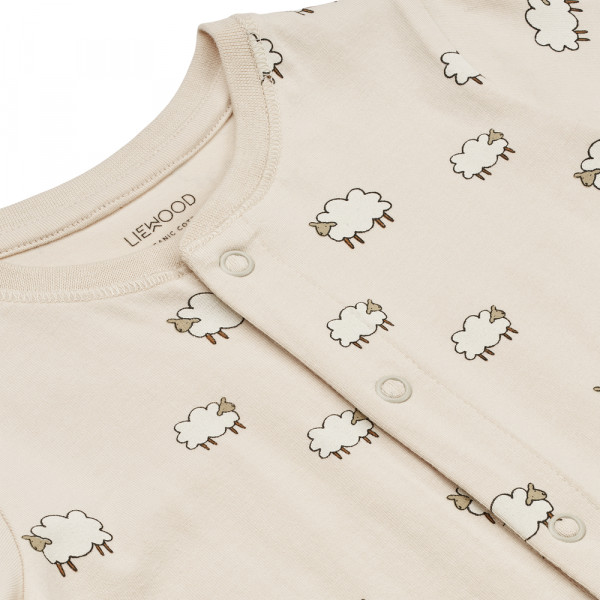 Pyjama en coton bio Birk - Sheep sandy