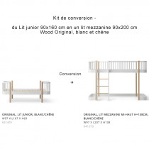 Kit de conversion Wood Original de Lit junior en Lit mezzanine mi-haut