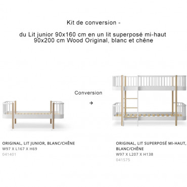 Kit de conversion Wood Original de Lit junior en Lit superposé