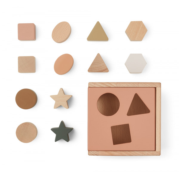 Boîte à formes en bois Mark - Geometric tuscany rose multi mix