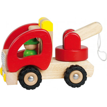 Jouet à rouler en bois - Camion Dépanneuse
