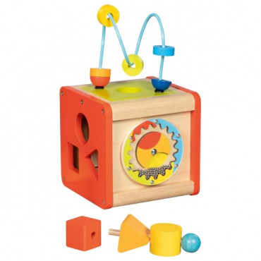 Cube de motricité et d'activités musicales en bois - Multicolore