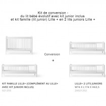 Kit de conversion Seaside Lille+ de Lit bébé évolutif et kit Famille en 2 lits juniors