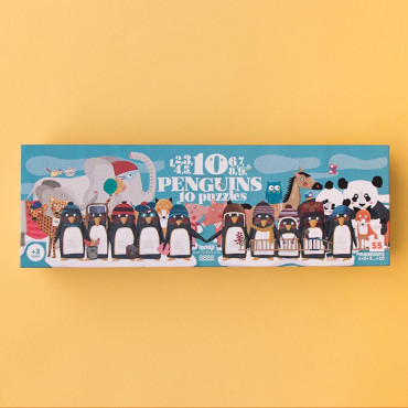 Puzzle évolutif - 10 Pingouins