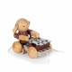 Lapin musical à tirer en bois - Bell boy Red
