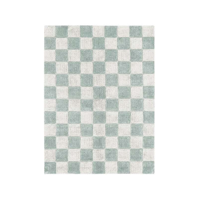 Tapis lavable en coton Kitchen tiles - Blue sage