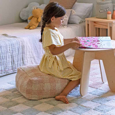 Tapis lavable en coton Kitchen tiles - Blue sage