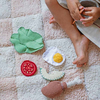 Tapis lavable en coton Kitchen -Rose