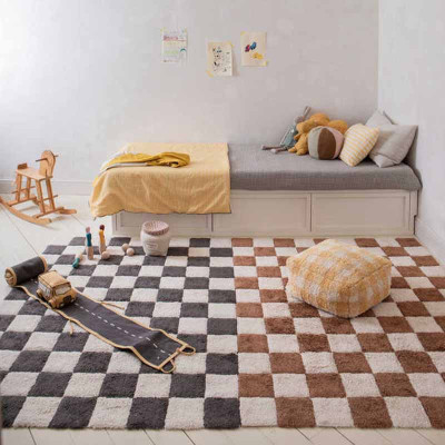 Tapis lavable en coton Kitchen - Tiles Toffee