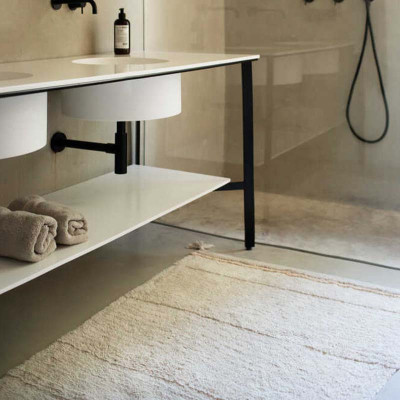 Tapis lavable en coton Bloom - Natural