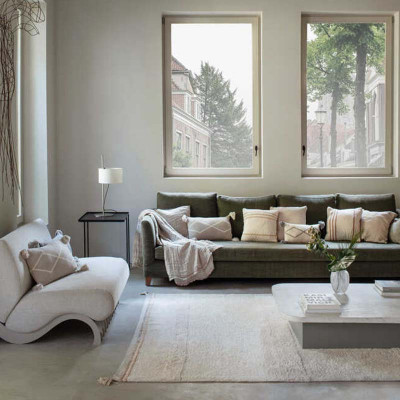 Tapis lavable en coton Bloom - Natural