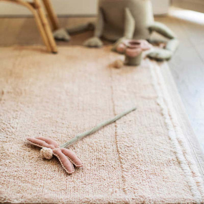 Tapis lavable en coton Bloom - Roses