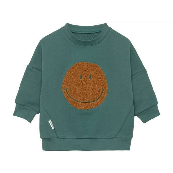 Sweat coton bio Little Gang - Smile vert