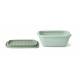 Set gourde et lunchbox pliables Jose - Dusty mint faune green mix