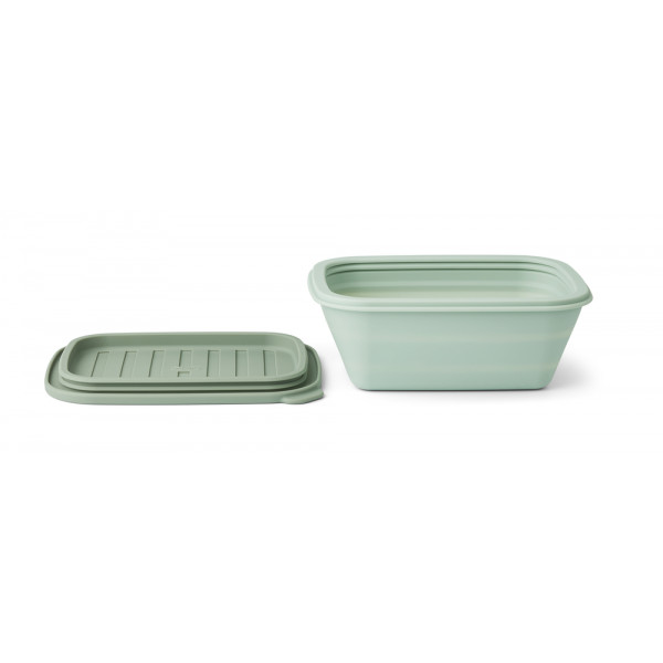 Set gourde et lunchbox pliables Jose - Dusty mint faune green mix