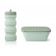 Set gourde et lunchbox pliables Jose - Dusty mint faune green mix