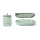 Set gourde et lunchbox pliables Jose - Dusty mint faune green mix