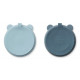 Lot de 2 assiettes compartimentées à ventouse Stacy - Sea blue whale blue