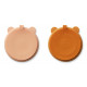 Lot de 2 assiettes compartimentées à ventouse Stacy - Mustard tuscany rose mix
