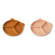 Lot de 2 assiettes compartimentées à ventouse Stacy - Mustard tuscany rose mix