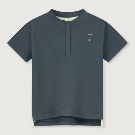 T-Shirt Henley - Blue Grey