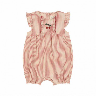 Barboteuse à volants ellie gots - Amour stripe