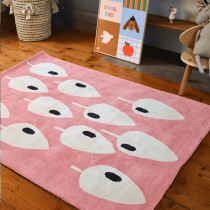 Tapis tufté coton bio - Forêt Rose