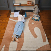 Tapis tufté coton bio - Eléphant Moka