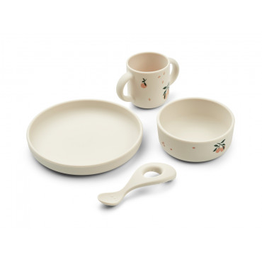 Set repas silicone Vivi - Peach sea shell