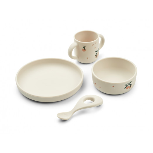 Set repas silicone Vivi - Peach sea shell